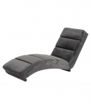 Lamamistool SLINKY 60x170xH82cm, materjal: kangas, v&auml;rvus: tumehall, jalad: must metall