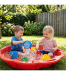 WOOPIE liivakast/bassein, merikarbi kujuline, punane, 3-&uuml;hes, kuiv bassein, 1 tk