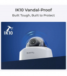 Reolink 4K PoE IK10 Camera with 5X Optical Zoom P437 Dome 8 MP 2.7-13.5mm IP67 H.265 Micro SD, Max. 256