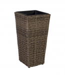 Lillepoti&uuml;mbris WICKER 28x28xH60cm, tumepruun