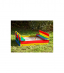 AXI puidust liivakast 'Ella Vikerkaar' kaanega ja pinkidega