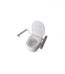 Raising toilet seat with handrails