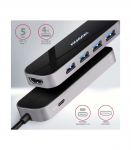 AXAGON SuperSpeed USB-C Combo 6in1 Hub HMC-6H4A