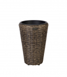 Lillepoti&uuml;mbris WICKER D28xH40cm, tumepruun