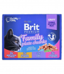 BRIT Cat Pouches Family Plate - wet cat food - 12 x 100g