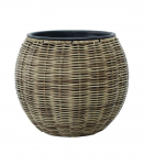 Lillepott WICKER D26xH22cm, helepruun