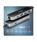 AXAGON USB-C 5Gbps GLASS 6in1 Hub HMC-6GLN