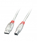 CABLE USB2 A-B 2M/TRANSPARENT 41753 LINDY