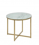 Abilaud ALISMA D50xH42cm, valge marmor klaas/kuld, metall