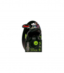 Flexi Automatic leash Black Design S 5 m, green