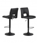 Baaritool SYLVIA 41,5x52xH115cm, must PU/must, materjal: kunstnahk, teras