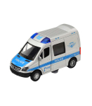 Metal Police Car with Pull Back Motor, Lights and Sounds 1:32