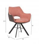 Tool EDDY 60x62xH81,5cm, l&otilde;heroosa/tumehall, p&ouml;&ouml;rlev