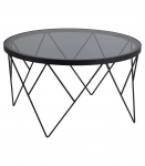 Diivanilaud HALSTOW D80xH45,2cm, hall, karastatud klaas, teras