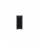 Lanberg Rack cabinet 19" free-standing 27U/800x1000 (flat pack) with glass door, LCD FF01-8027-12BL Black