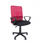 T&ouml;&ouml;tool BELINDA, 59x56xH86,5-98,5cm, must/punane, pol&uuml;esterkangas, plastik