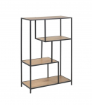 Riiul SEAFORD 77x35xH114cm, metsik tamm, m&ouml;&ouml;bliplaat, metall