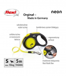 Flexi New NEON 5 m Black, Yellow Dog Retractable lead