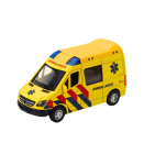 Ambulance Metal Pull Back Motorized Lights Sounds Yellow 1:32