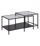 Diivanilauad 2tk SEAFORD 55x55x50cm, 90x50x45cm, klaas