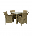 Aiam&ouml;&ouml;blikomplekt WICKER laud ja 4 tooli, cappuccino