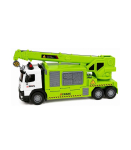 Truck with Crane and Vehicle Transporter Lights Sounds Green