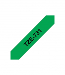 Brother TZe-731 Laminated Tape Black on Green TZe 8 m 1.2 cm