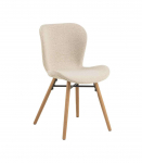 Tool BATILDA-A1 kreem/tamm, 47x53xH82,5cm, bukleekangas, &otilde;litatud puit