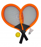 WOOPIE suured reketid tennisem&auml;ngu ja sulgpalli jaoks lastele &mdash; komplekt + sulgpall