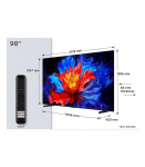 TCL P89K 98P89K TV 2.49 m (98") 4K Ultra HD Smart TV Wi-Fi Metallic 450 cd/m&sup2;