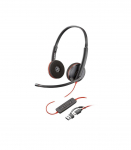 HP Poly Blackwire 3220 Stereo USB-C Headset +USB-C/A Adapter
