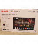 SALE OUT. Sharp 43GR8265E 43&rdquo; (108cm) 4K Ultra HD QLED Smart Google Frameless TV, 144Hz, Dolby Vision IQ, Dolby Atmos,