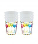 Procos korduvkasutatav peotops 250ml, 6 tk, Happy Birthday Streamers