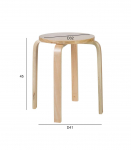 Taburet SIXTY-1 D41xH45cm, naturaalne