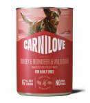 Carnilove Dog Can Pat&eacute; Turkey&Reindeer&Wildboar 400g