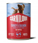 Carnilove Dog Can Pat&eacute; Turkey&Salmon Puppies 400g