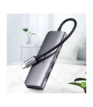 Ugreen CM195 6-in-1 USB-C adapter &ndash; HDMI / 2&times; USB-A 3.0 / USB-C PD / SD / TF card reader &ndash; grey
