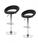 Baaritool PLUMP 56x50xH100cm, must PU, jalg: kroomitud