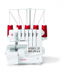 Overlock Singer 14T968 sewing machine, electric current, white