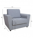 Tugitoolvoodi VESPER 112x83xH86cm, hall