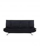 Diivanvoodi FAITH 196x98xH91cm, kattematerjal: kunstnahk, v&auml;rvus: must, jalad: metall, v&auml;rvus: kroom