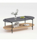 Diivanilaud CINDY 120x55xH40cm, hall klaas/melamiin tamm