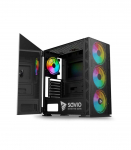 SAVIO PC Case Raptor X1 ARGB Glass/Mesh Black