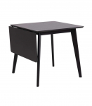 S&ouml;&ouml;gilaud ROXBY, 80/120x80xH76cm, must, pikendatav, lauaplaat: naturaalse tamme spoon, peitsitud, jalad: kummipuu