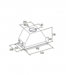 CATA Hood GCX 53 SD Canopy Energy efficiency class A Width 53 cm 750 m&sup3;/h Touch Control LED Stainless
