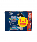 PURINA Felix Fantastic Selection of flavors in jelly - wet cat food - 44x85g + 44x85g GRATIS
