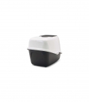 SAVIC Nestor White-Black - Covered Cat Litter Box - 56x39x38.5 cm - 1 pc