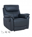 Tugitool BOWEN elektriline recliner 95x86xH102cm, tumehall naturaalne nahk