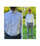 Meeste triiks&auml;rk valge, slim fit, XXL / 46 tumedad n&ouml;&ouml;bid