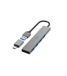USB jagaja Hama 4 pesa USB 3.0 Ultra-Slim + USB-C Adapter